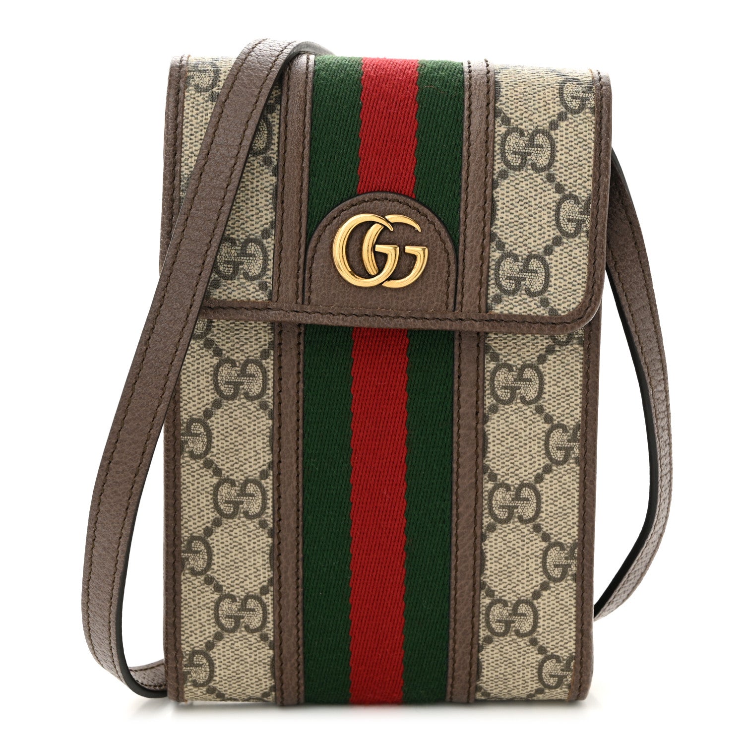 Gucci GG Supreme Monogram Web Mini Ophidia Crossbody Bag Beige New Acero 1 of 10