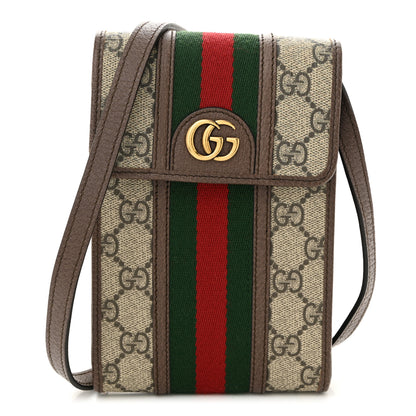 Gucci GG Supreme Monogram Web Mini Ophidia Crossbody Bag Beige New Acero 1 of 10