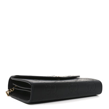 Gucci Calfskin GG Debossed Chain Wallet Black 4 of 9