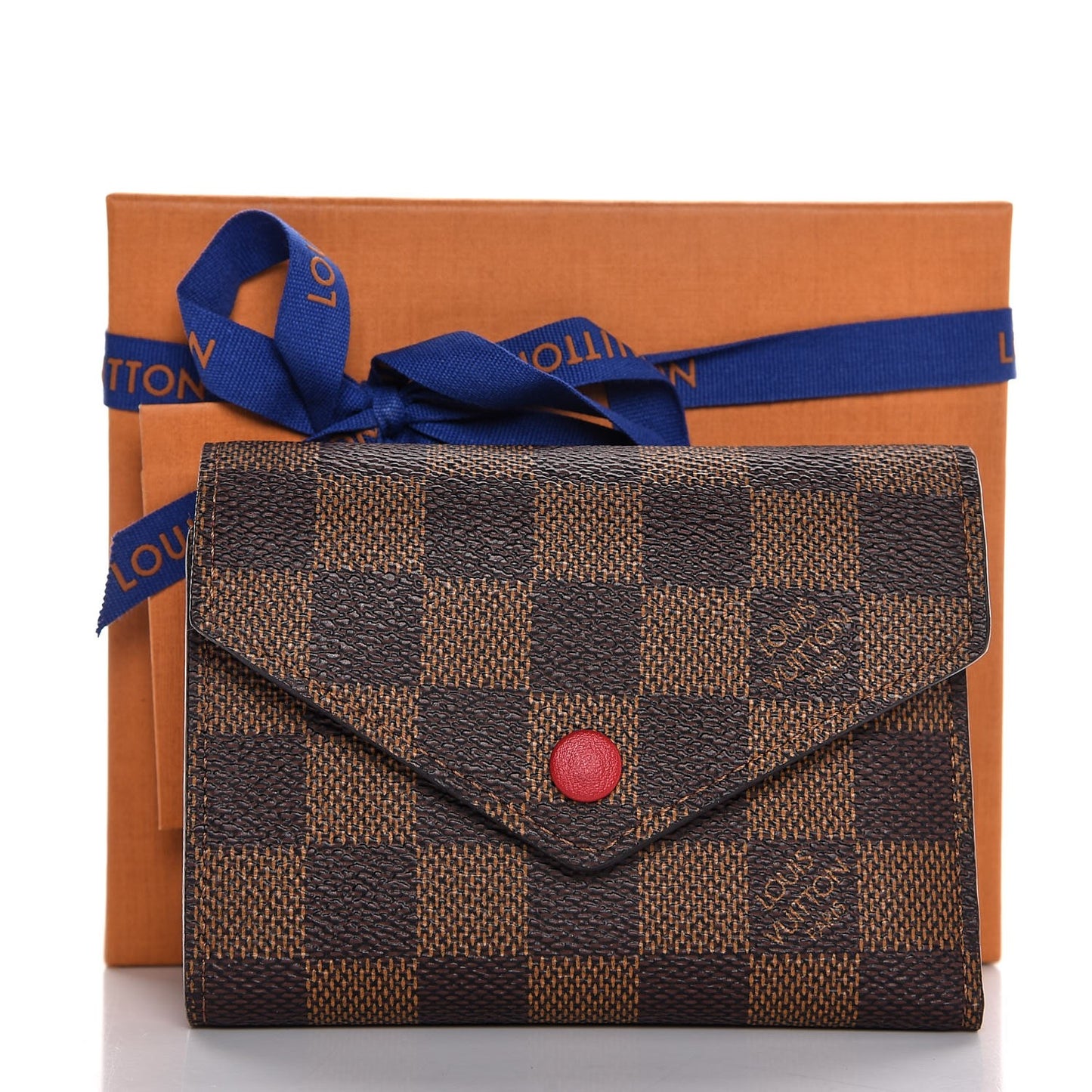 Damier Ebene Victorine Wallet Red