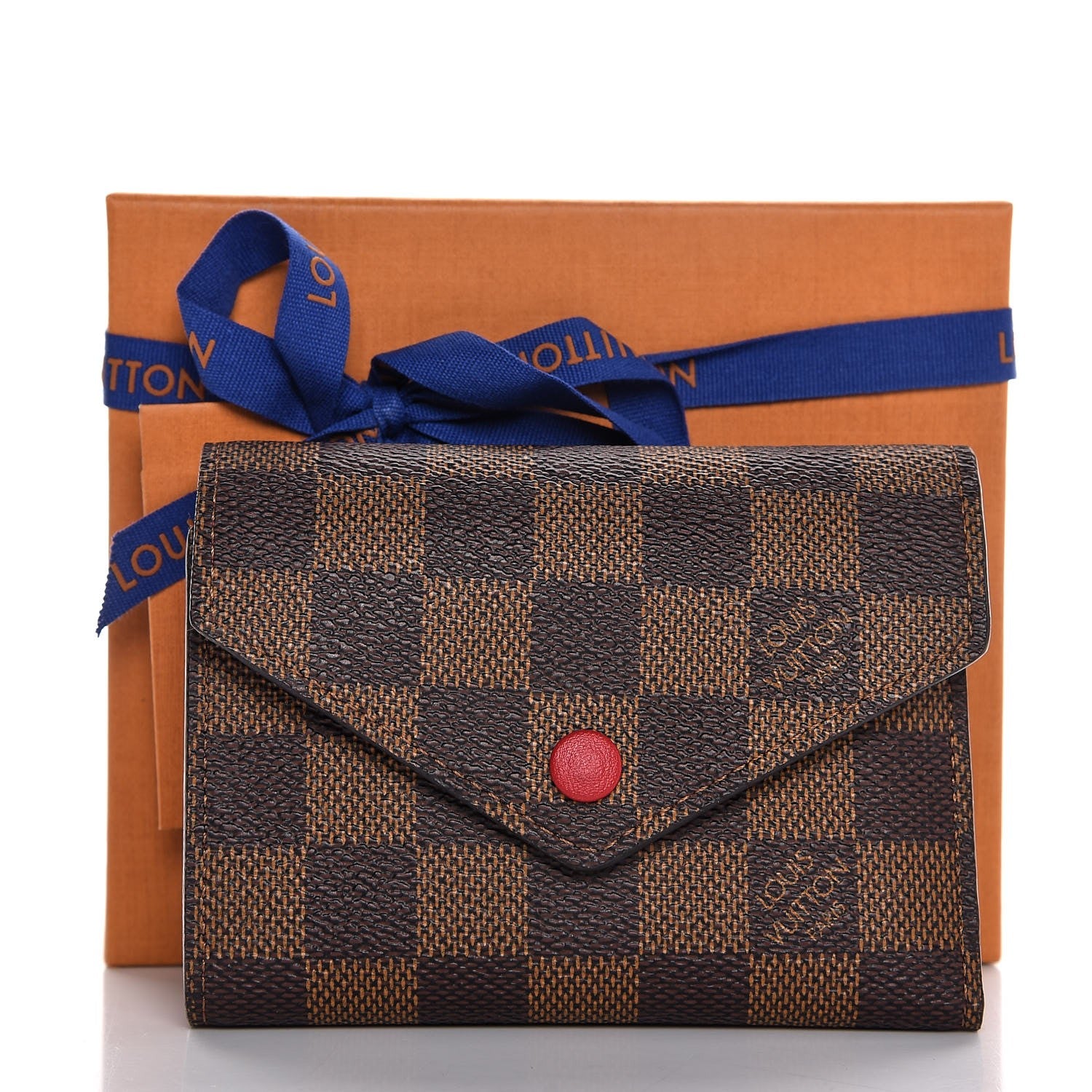 Louis Vuitton Damier Ebene Victorine Wallet Red 8 of 8