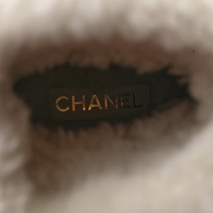 Chanel Lambskin Shearling Short Boots 40 Black 8 of 9