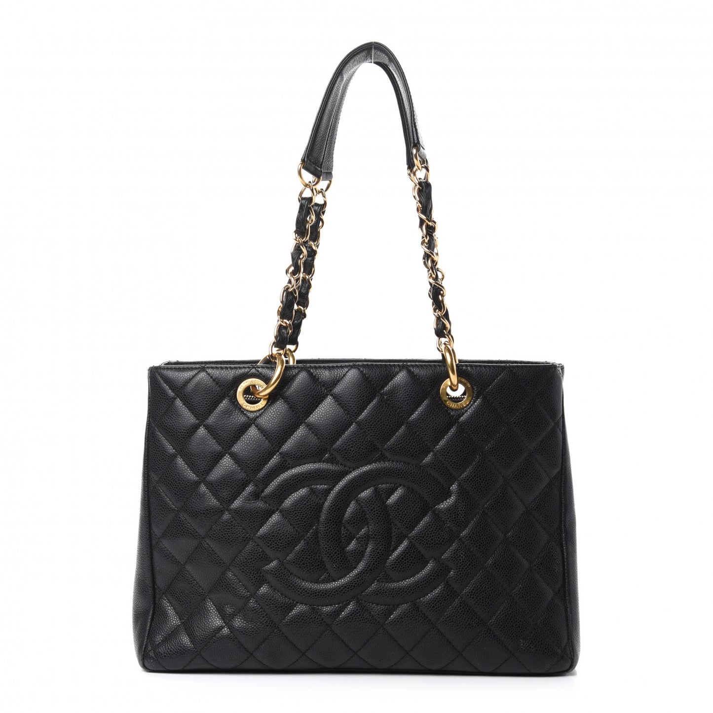 Caviar Quilted Grand Shopping Tote GST Black