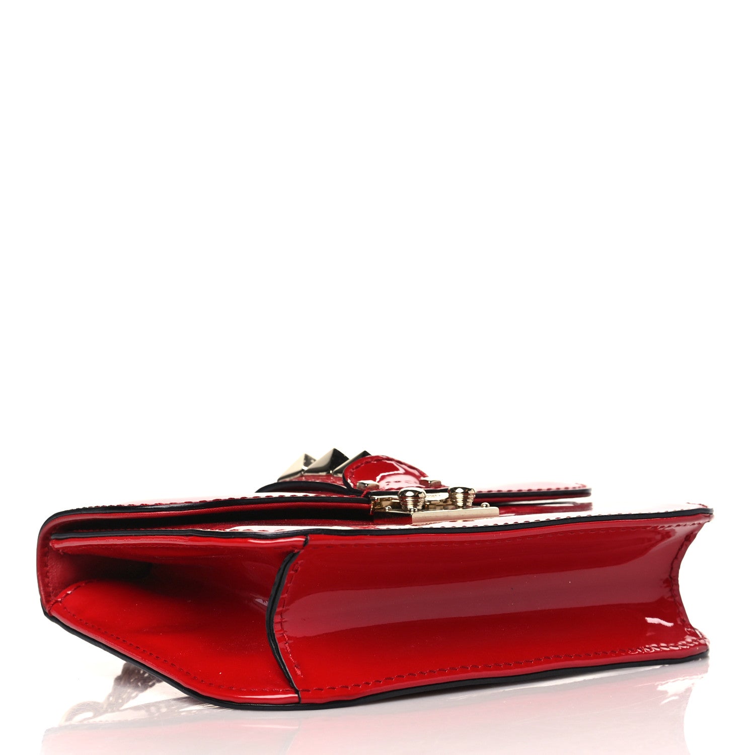 Valentino Garavani Patent Small Glam Lock Rockstud Flap Rosso Valentino 4 of 8