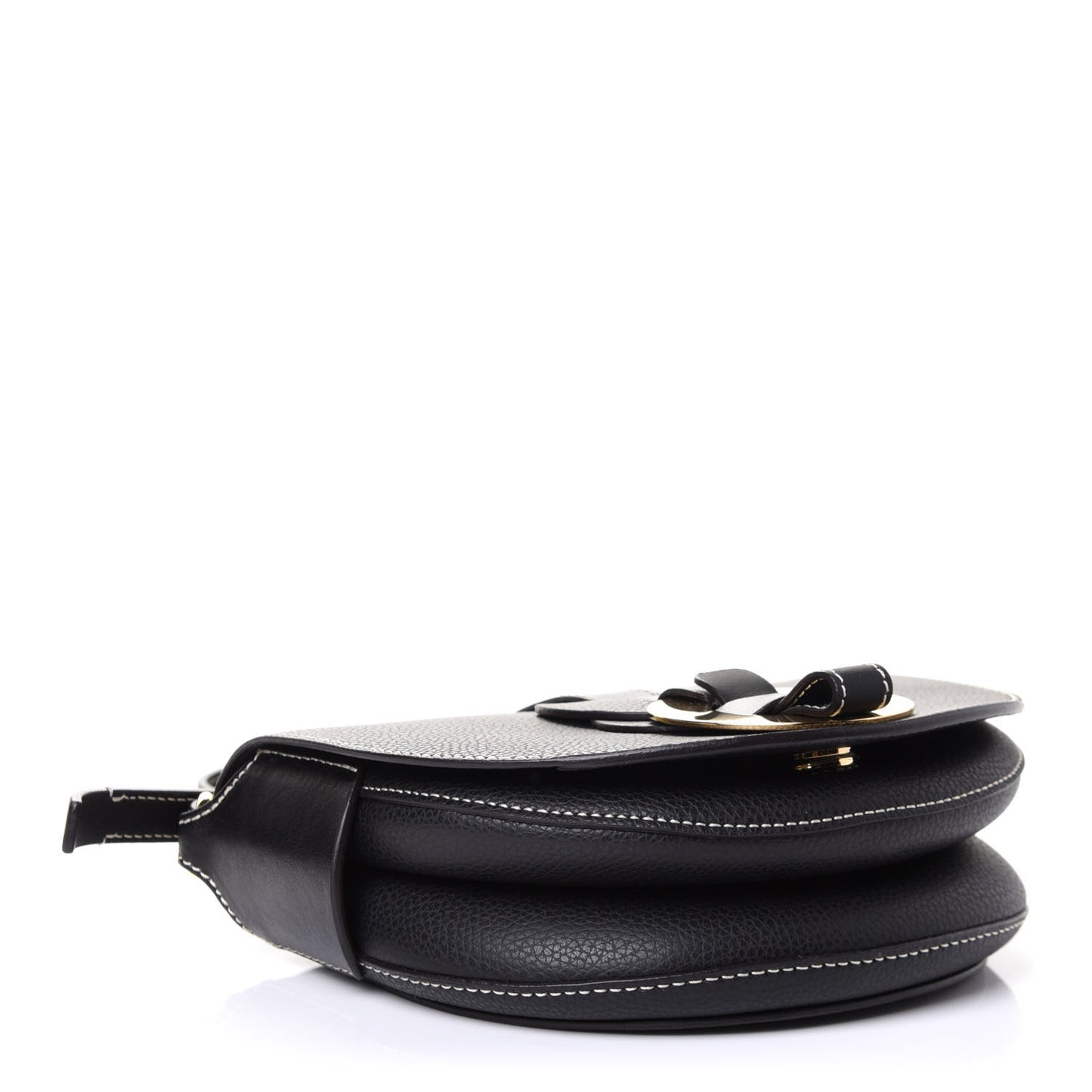 Grained Calfskin Small Darryl Saddle Crossbody Bag Black