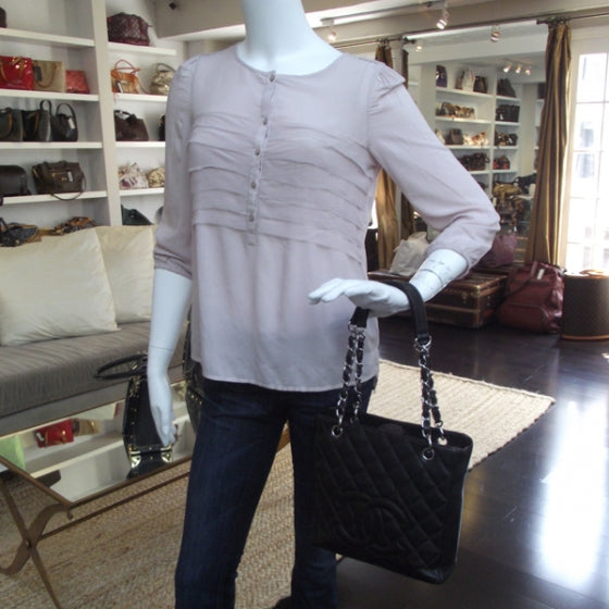 Caviar Petit Shopping Tote PST Dark Brown