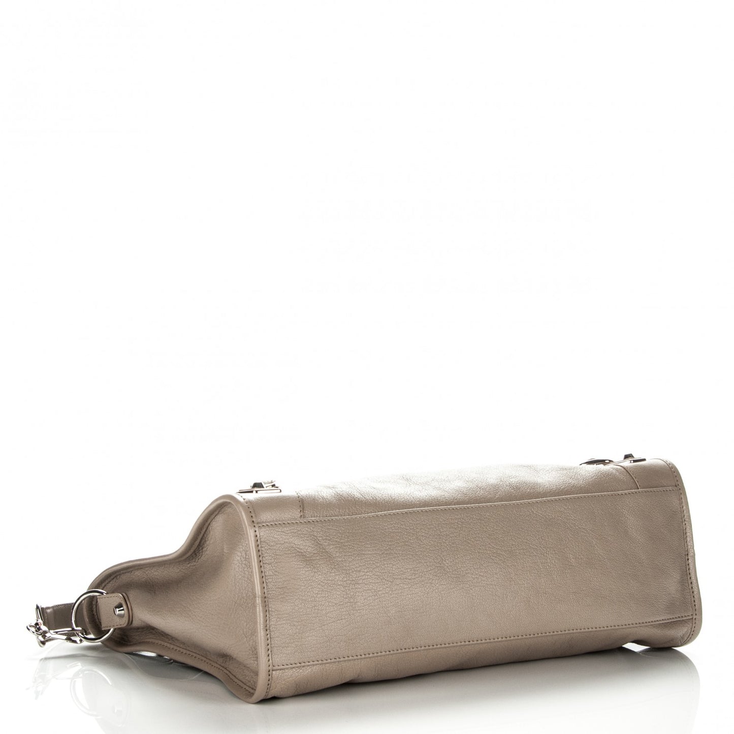 Chevre Silver Metallic Edge Hardware City Beige Dune Argille