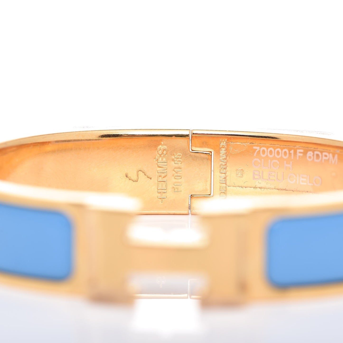 Enamel Narrow Clic Clac H Bracelet PM Bleu Cielo