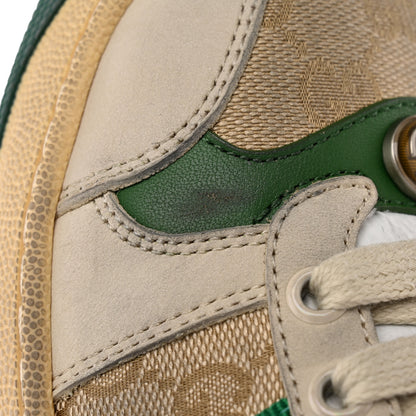 Gucci GG Monogram Nubuck Web Womens Screener Sneakers 37 New Sand Milk Vintage Green 16 of 21