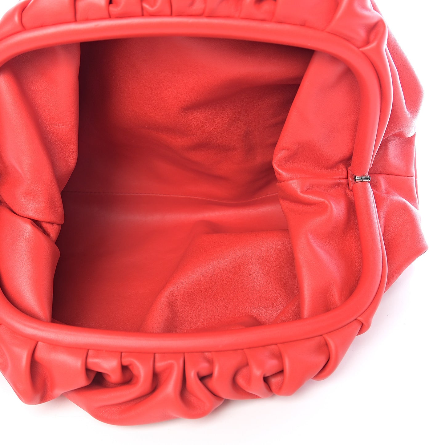 Smooth Butter Calf The Pouch Oversized Clutch Bright Red