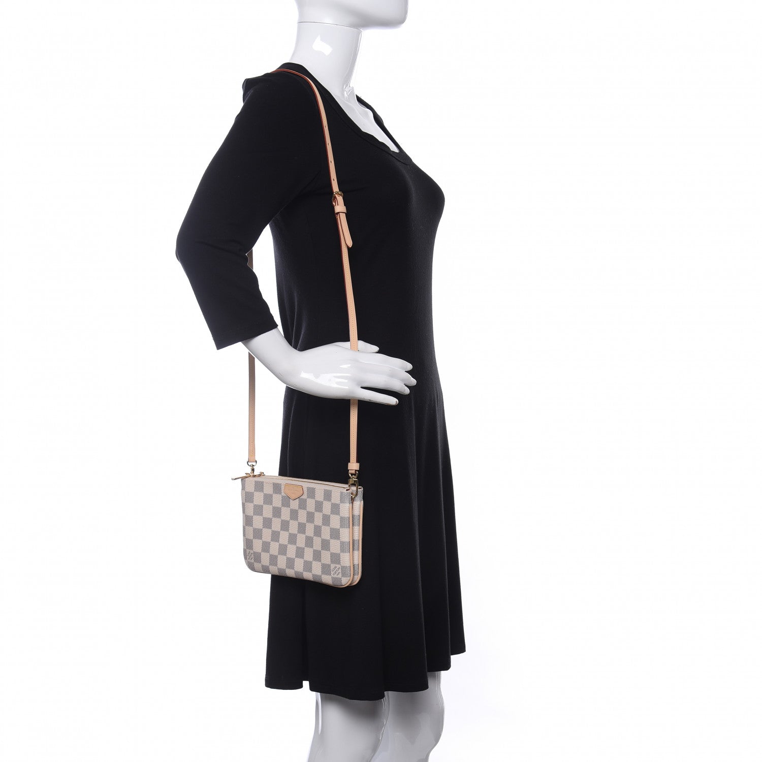 Louis Vuitton Damier Azur Double Zip Pochette 2 of 9