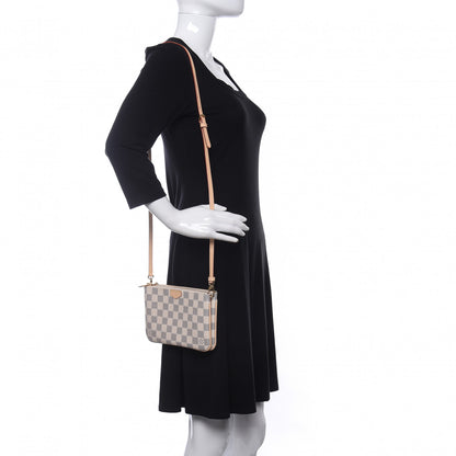 Louis Vuitton Damier Azur Double Zip Pochette 2 of 9