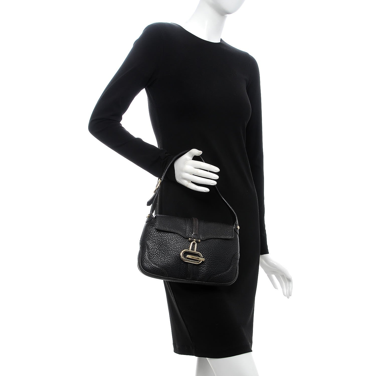 Gucci Calfskin Black Shoulder Bag Black 2 of 10