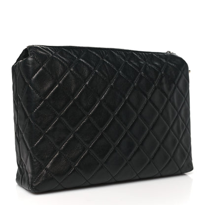 Chanel Lambskin Quilted Cosmetic Case Black 3 of 10