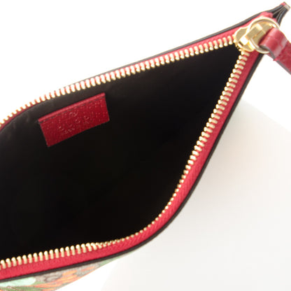 Gucci GG Supreme Monogram Tian Zip Pouch Beige Multicolor Red 5 of 7