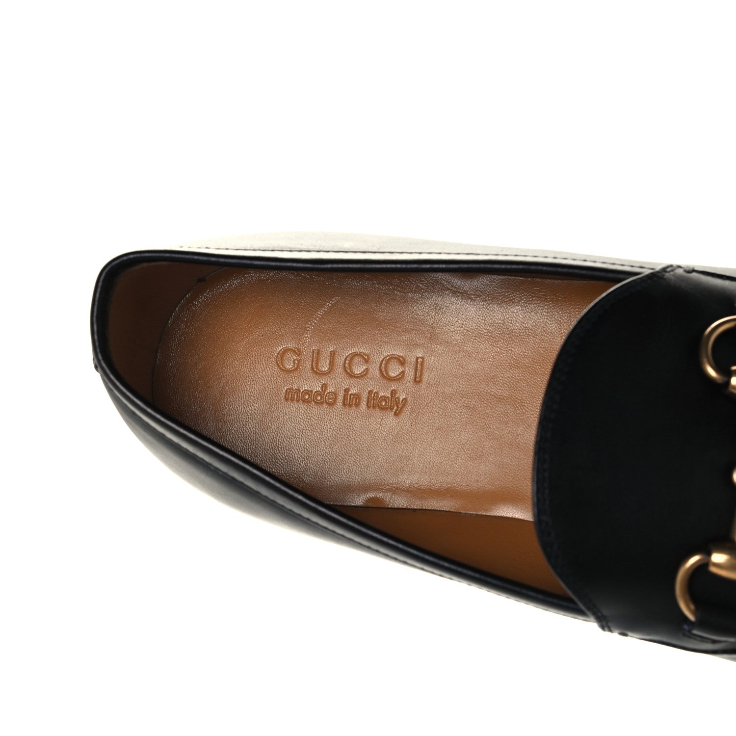 Gucci Calfskin Horsebit Mens Jordaan Loafers 8.5 Black 9 of 10