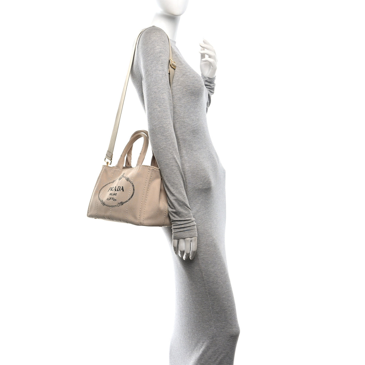 Prada Canapa Small Logo Tote Corda 2 of 12