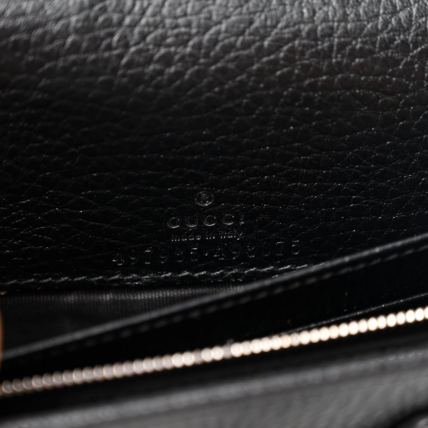 Dollar Calfskin Enamel Monochrome Mini GG Marmont Chain Wallet Black