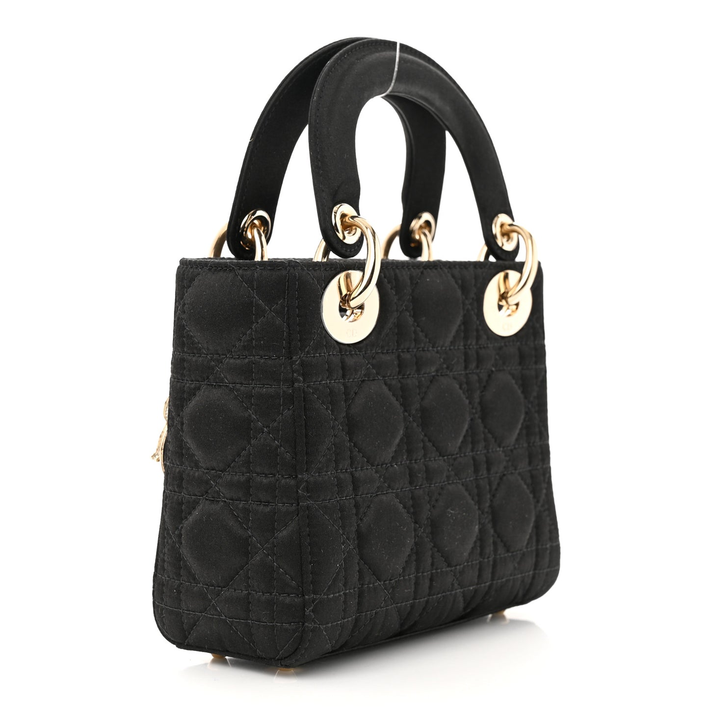 Satin Swarovski Crystal Cannage Mini Lady Dior Black