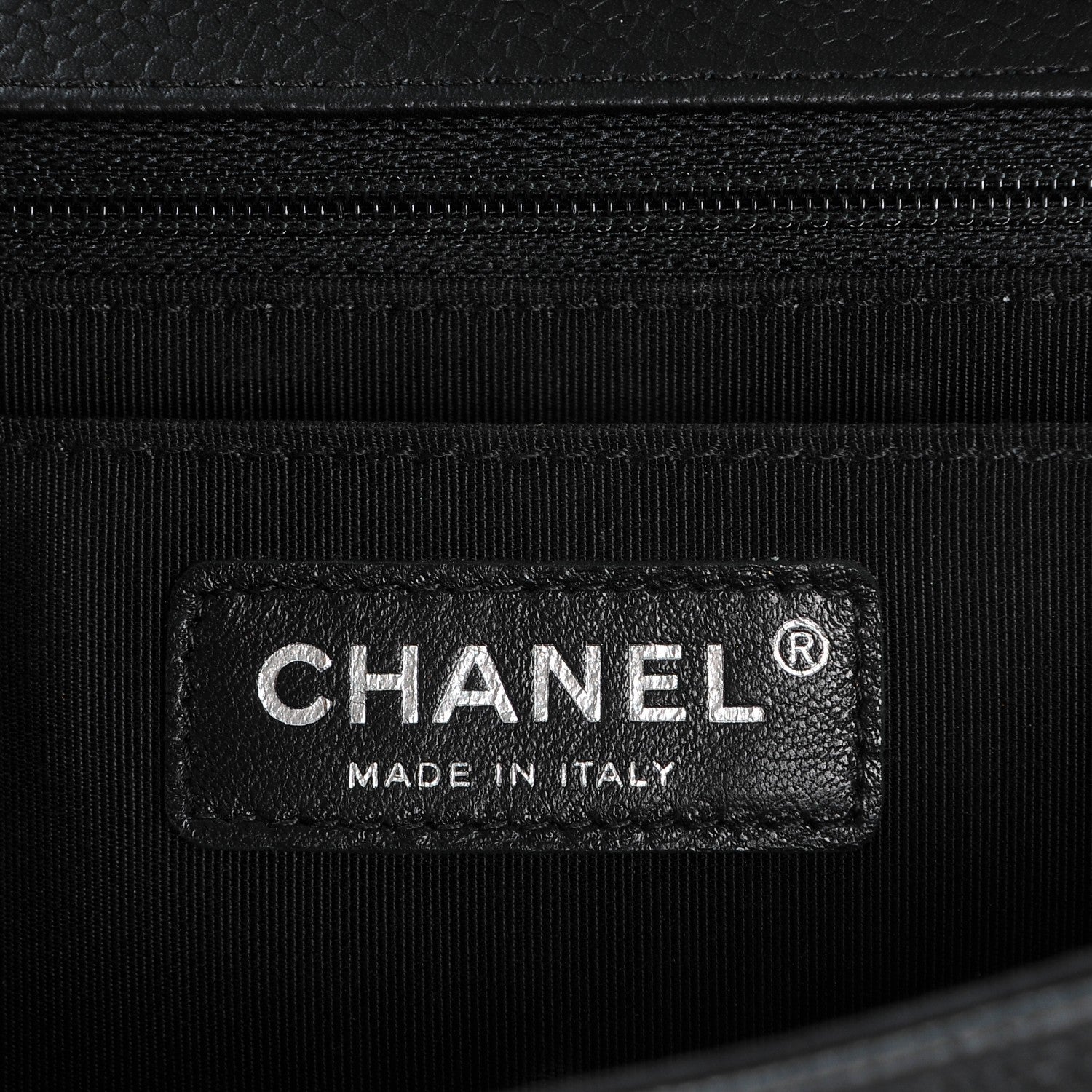 Chanel Caviar Chevron Quilted Medium Single Flap Black 6 of 7
