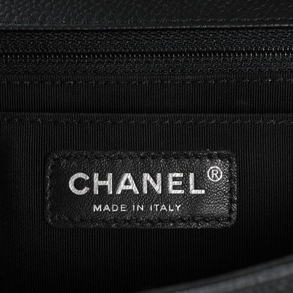 Chanel Caviar Chevron Quilted Medium Single Flap Black 6 of 7