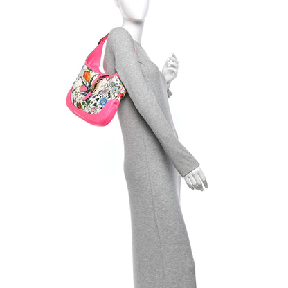 Gucci Canvas Flora Medium Jackie Hobo Fuchsia 2 of 13