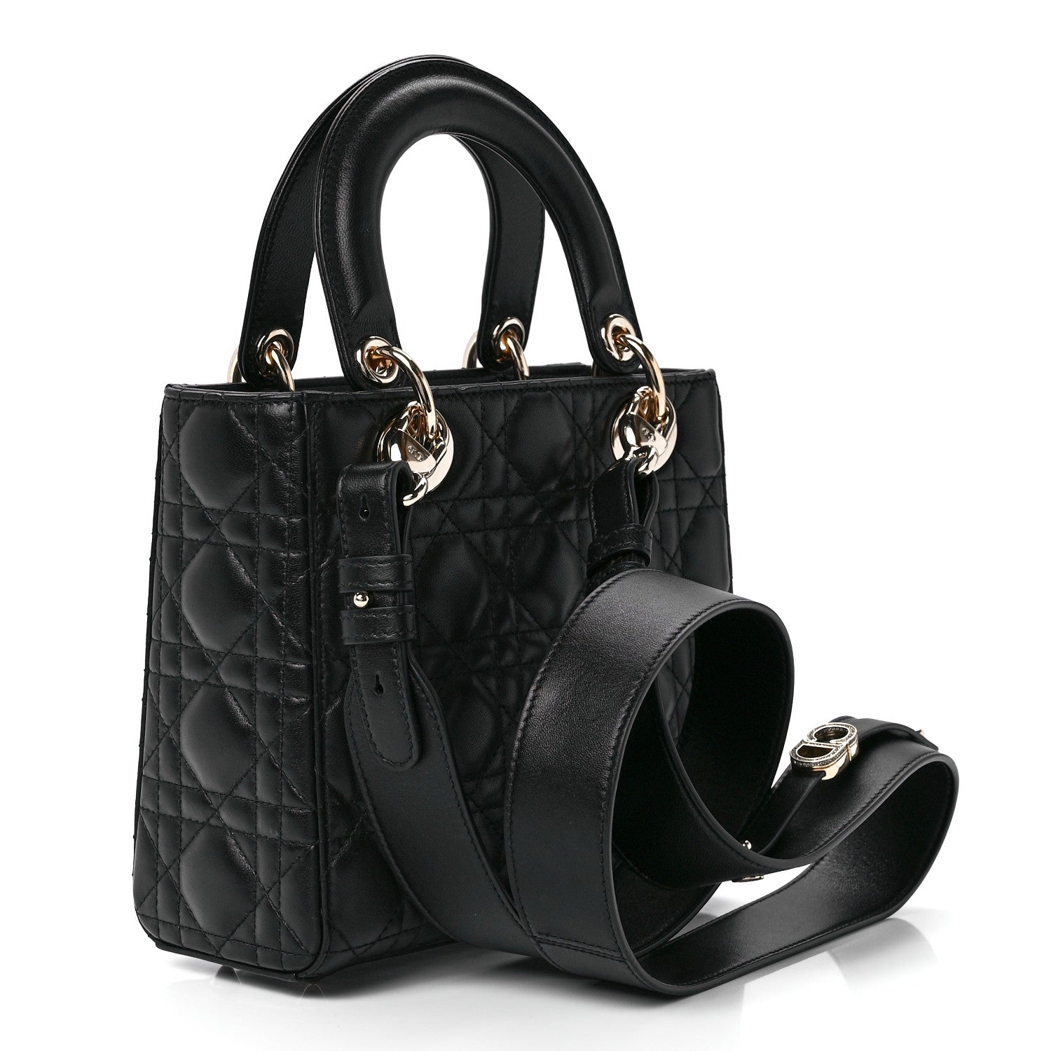 Christian Dior Lambskin Cannage Small My ABCDior Lady Dior Black 3 of 11