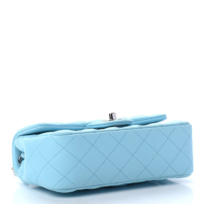 Chanel Lambskin Quilted Mini Rectangular Flap Neon Blue 3 of 4