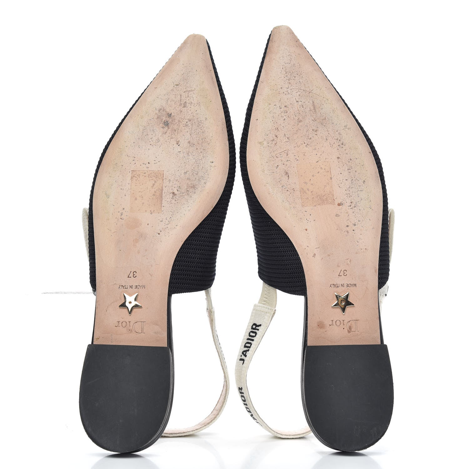 Christian Dior Technical Canvas Ribbon J'Adior Slingback Ballet Flats 37 Black 5 of 10