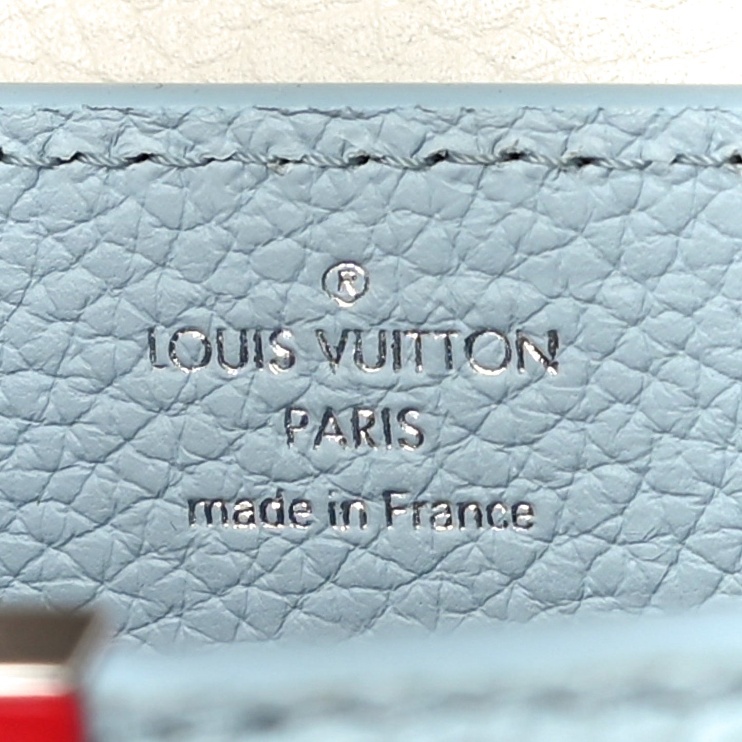 Taurillon Capucines Mini Light Blue White Red