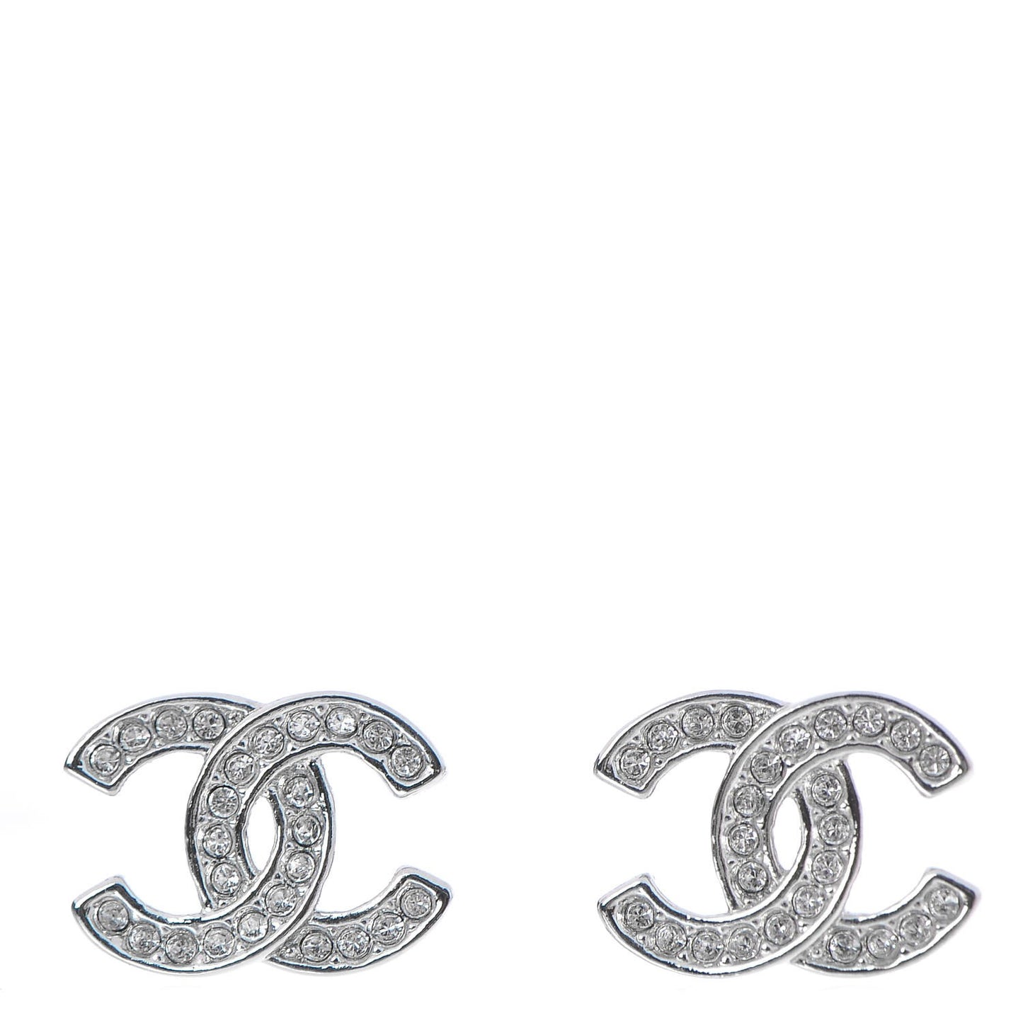 Crystal CC Earrings Silver