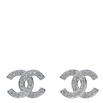 Chanel Crystal CC Earrings Silver 1 of 5