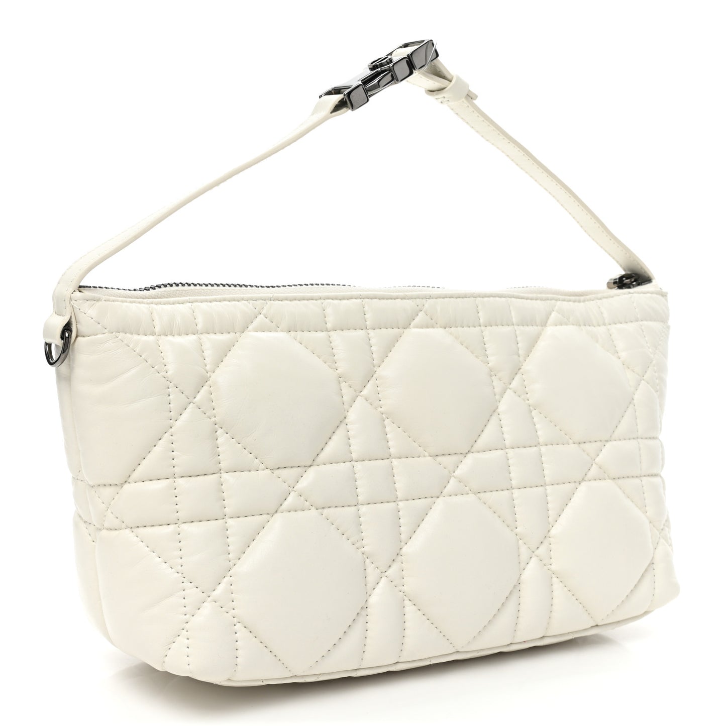 Calfskin Macrocannage Medium Diortravel Nomad Pouch Latte