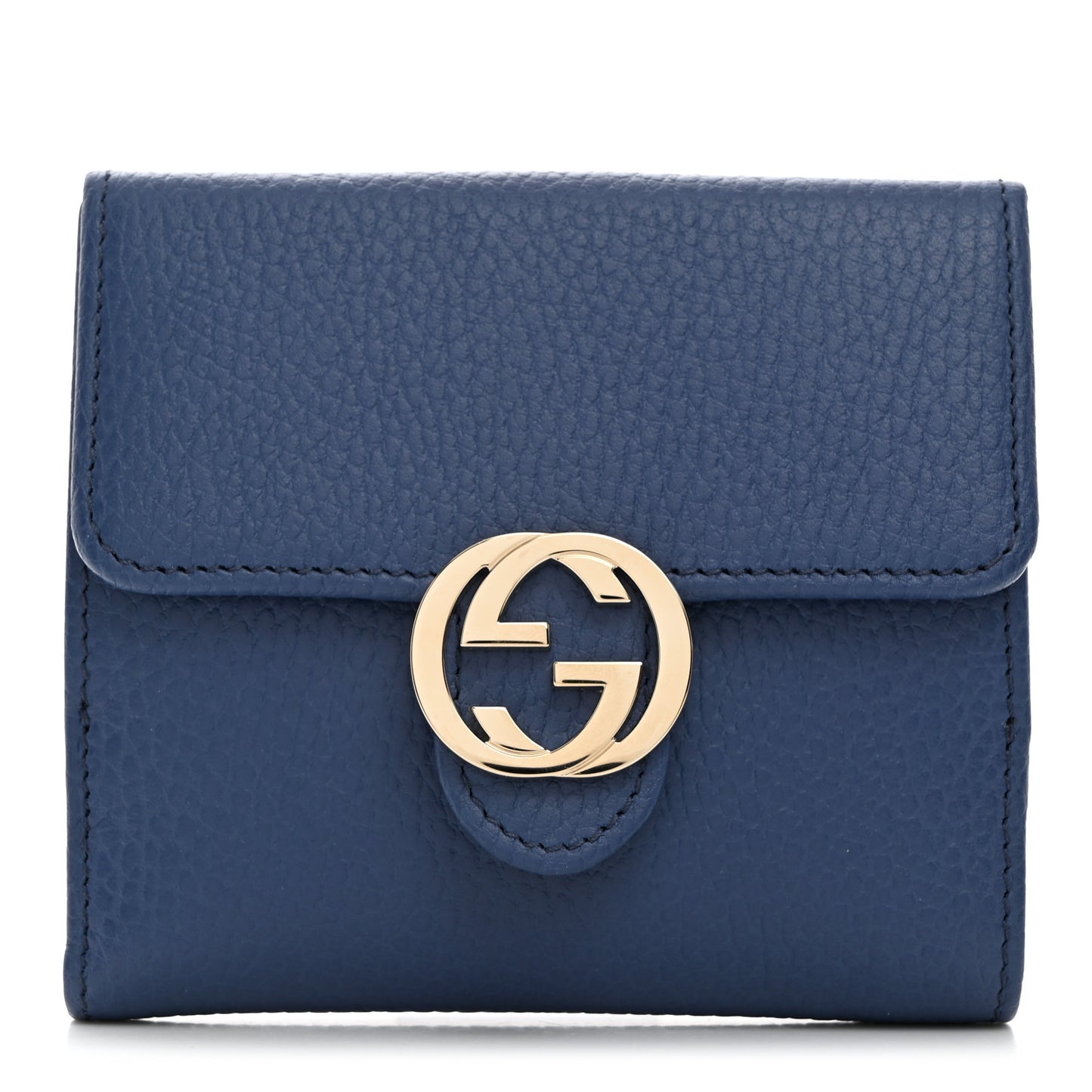 Dollar Calfskin Interlocking G French Wallet Caspian