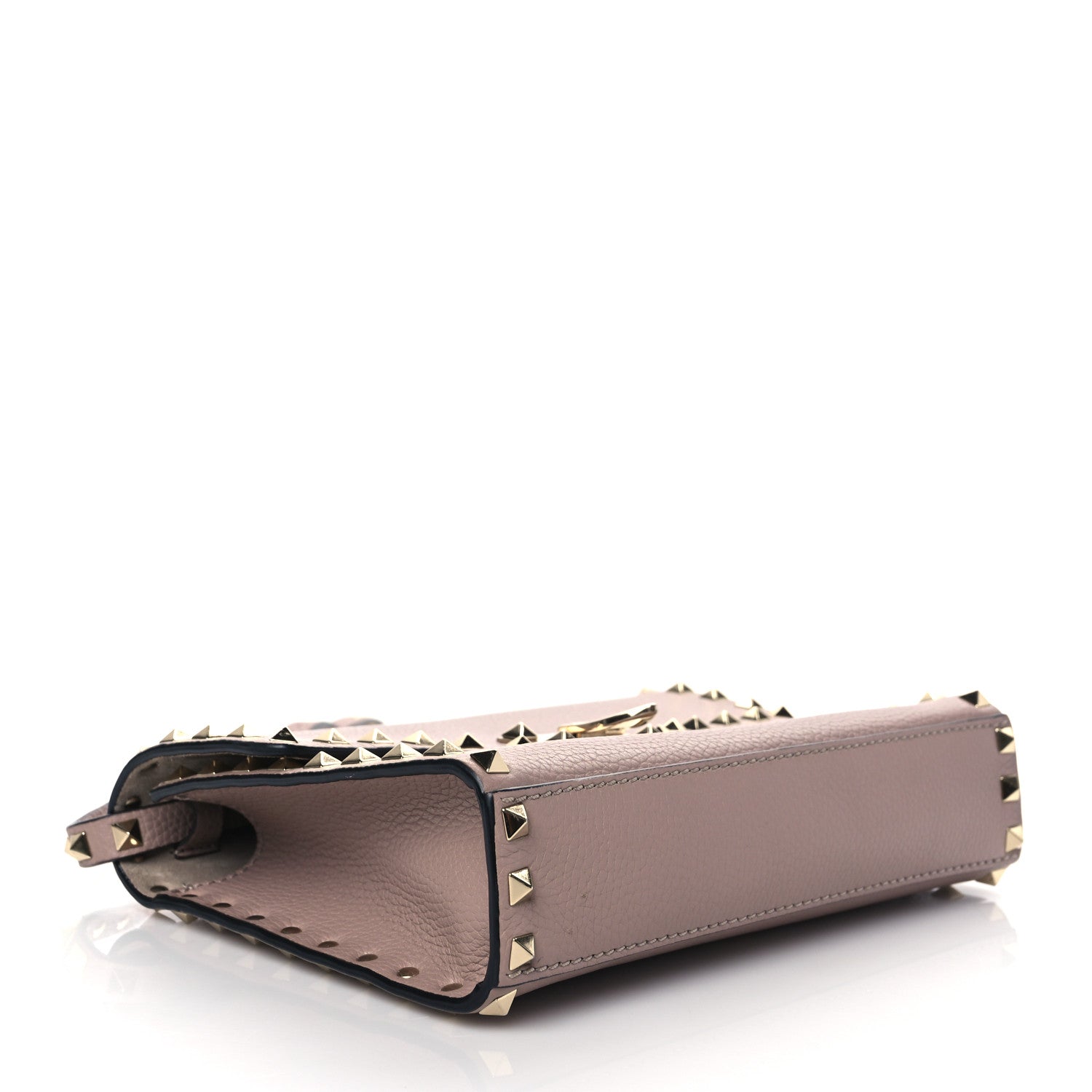 Valentino Garavani Pebbled Calfskin Medium Rockstud Flip Lock Crossbody Bag Poudre 4 of 9