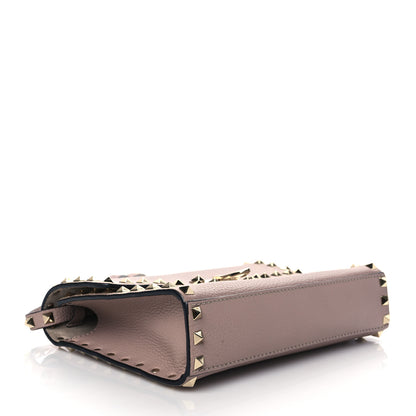 Valentino Garavani Pebbled Calfskin Medium Rockstud Flip Lock Crossbody Bag Poudre 4 of 9