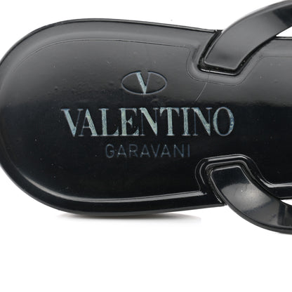Valentino Garavani PVC Jelly Rockstud Bow Thong Sandals 39 Black 6 of 9