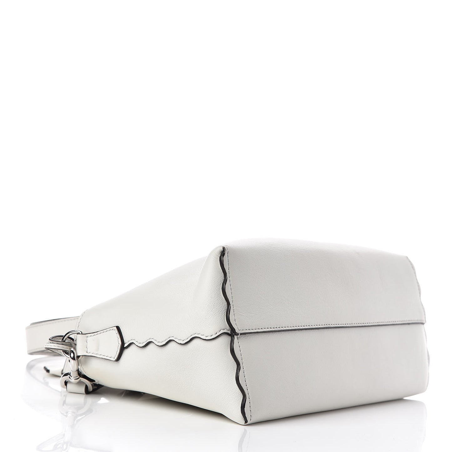 Vitello Dolce Scalloped Studded Medium By The Way Boston Bag White Ice