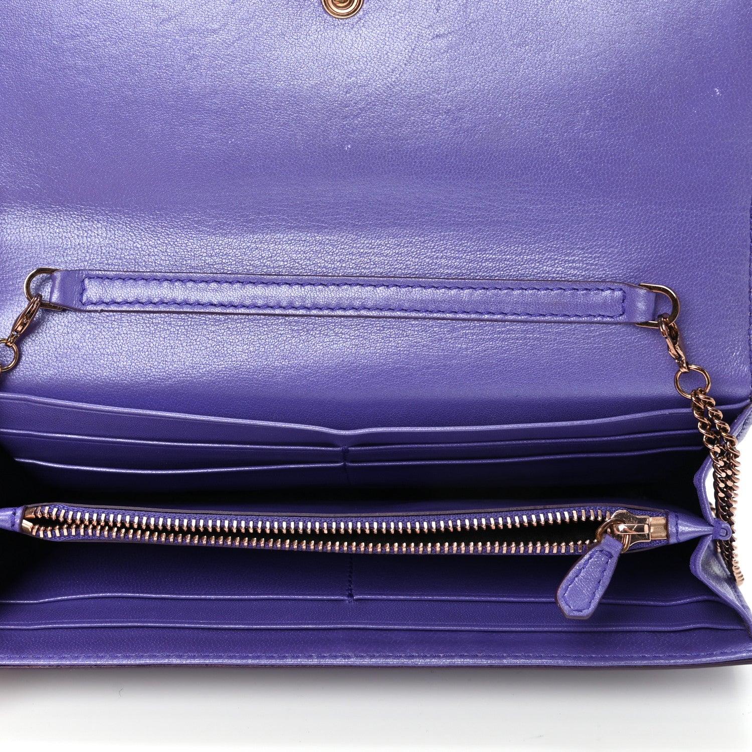 Versace Patent Tribute Wallet On Chain Purple 5 of 10