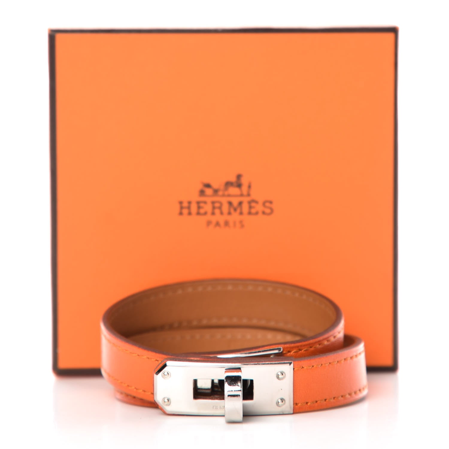 Hermes Box Kelly Double Tour Bracelet M Orange 7 of 7