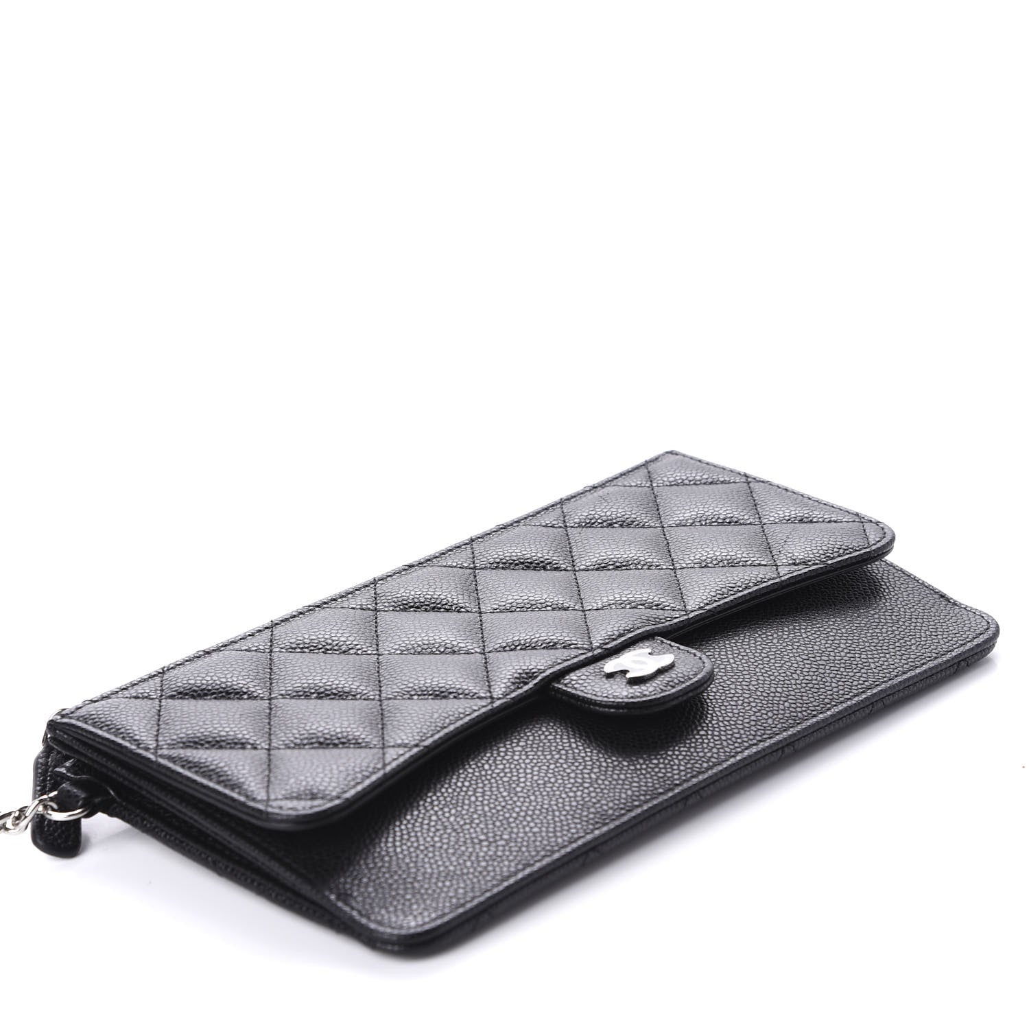 Chanel Caviar Quilted Classic Pouch With Handle Black 4 of 10