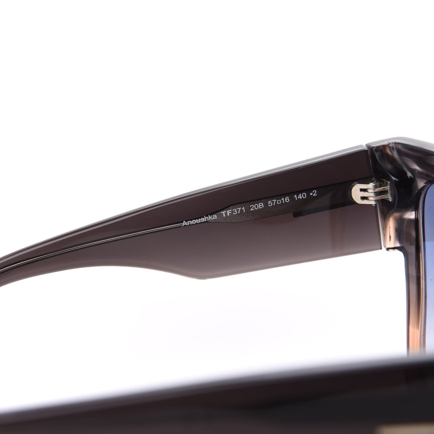 Tom Ford Acetate Anoushka Cat Eye Sunglasses TF371 Melange Grey Peach 6 of 8
