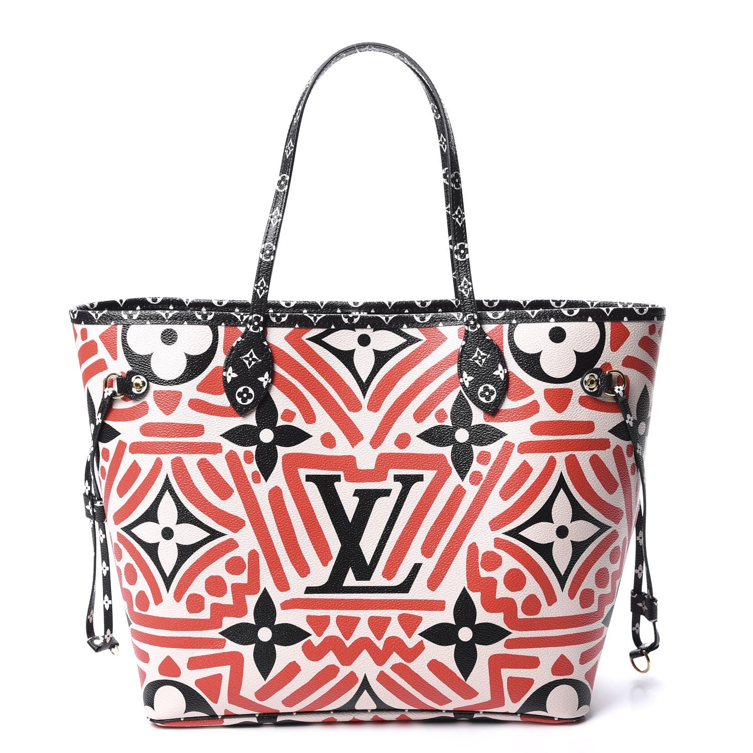 Louis Vuitton Monogram Giant Crafty Neverfull MM Creme Rouge Black 1 of 9