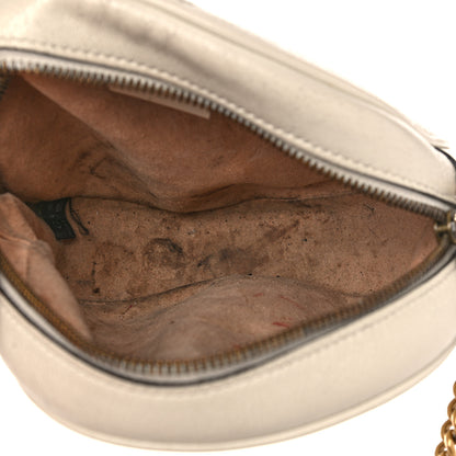 Gucci Calfskin Matelasse Mini GG Marmont Round Shoulder Bag White 5 of 21