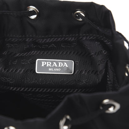 Prada Saffiano Tessuto Nylon Vela Bucket Wristlet Black 7 of 9