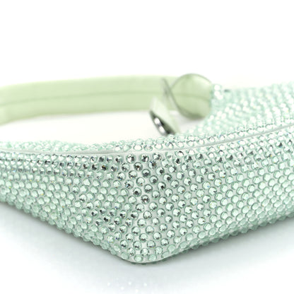 Prada Satin Crystal Mini Re-Edition 2000 Bag Acqua 7 of 8