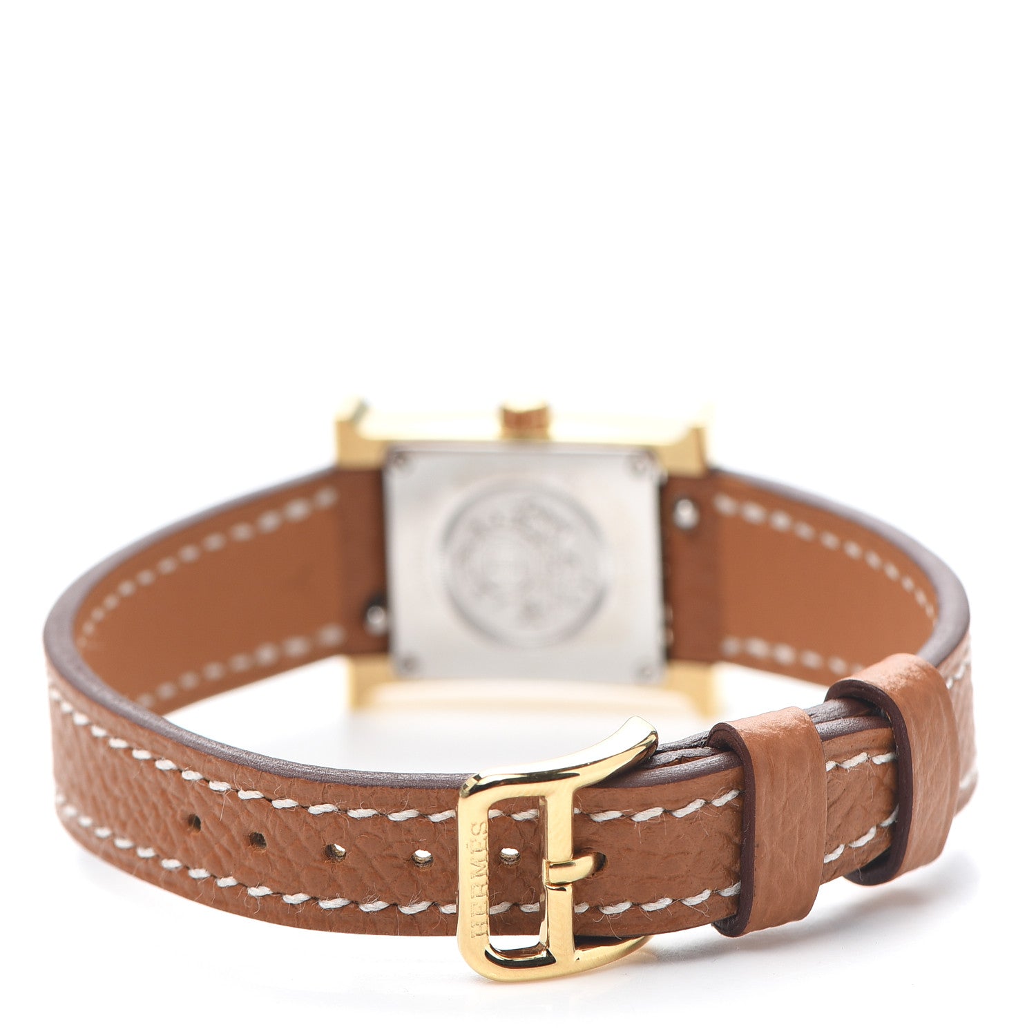 Hermes Stainless Steel Epsom 17.2mm Heure H Hour Quartz Watch Gold 3 of 5