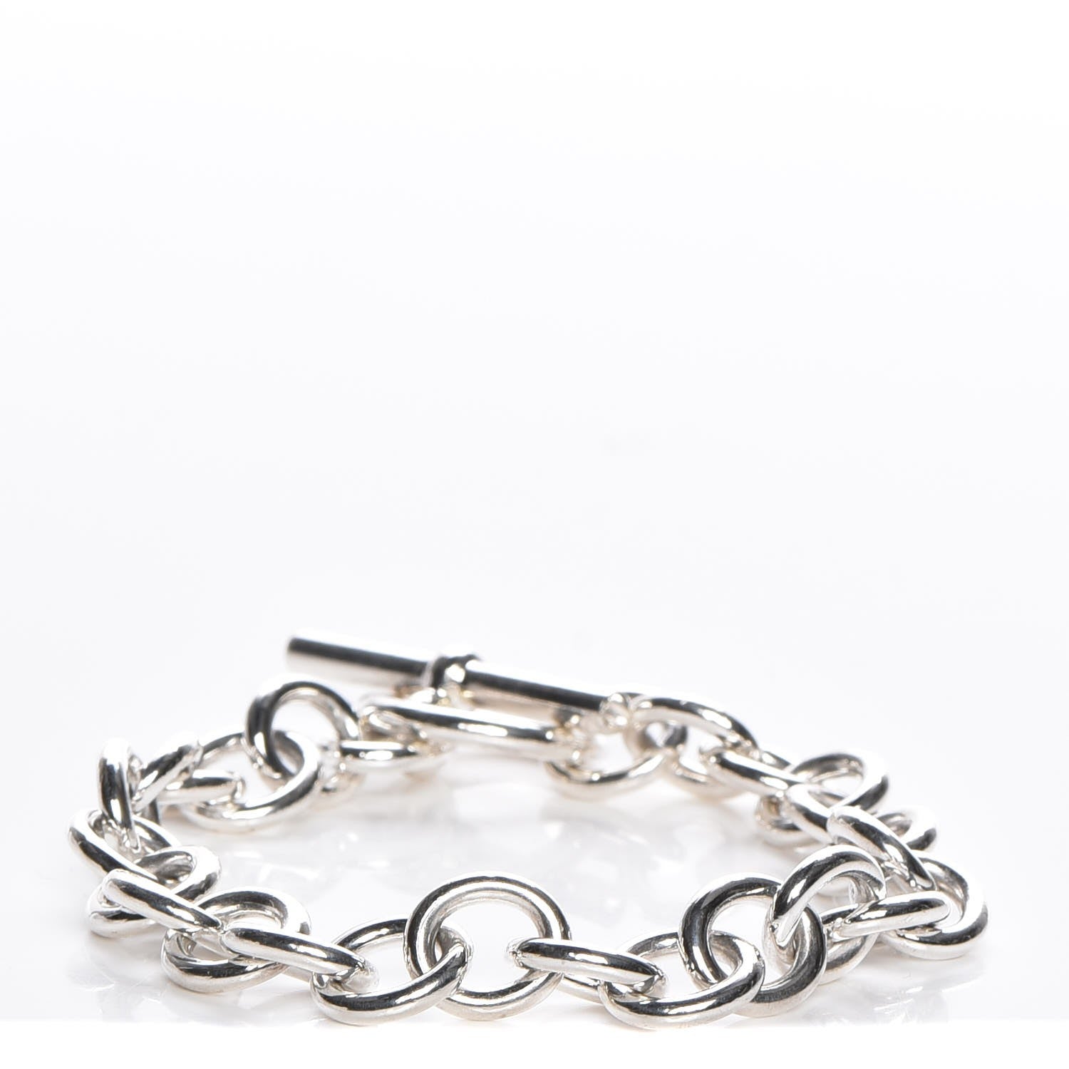 Hermes Sterling Silver Chain Toggle Bracelet 1 of 6