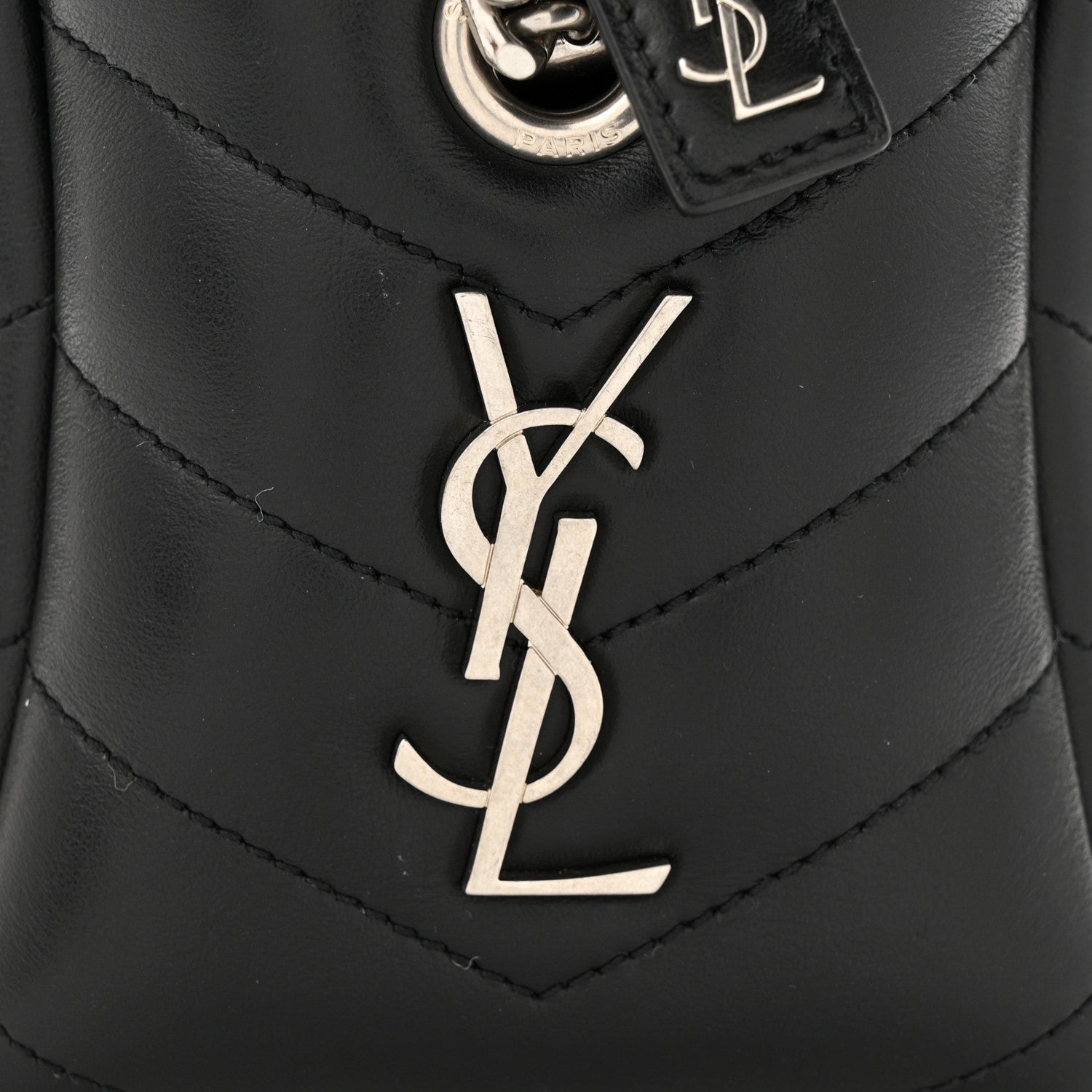 Saint Laurent Calfskin Y Quilted Monogram Small Loulou Bowling Bag Black 11 of 11