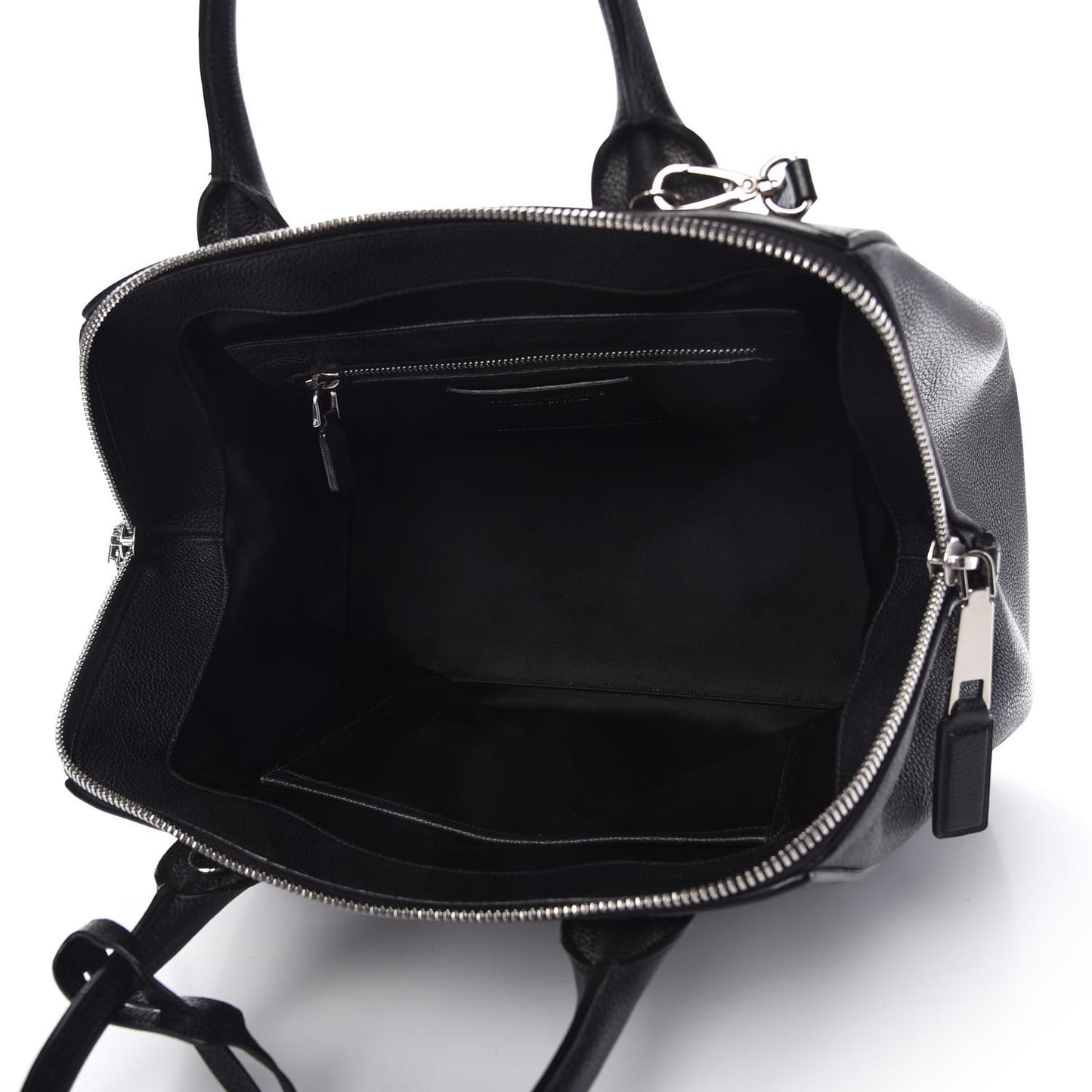Textured Calfskin Large Incognito Satchel Black